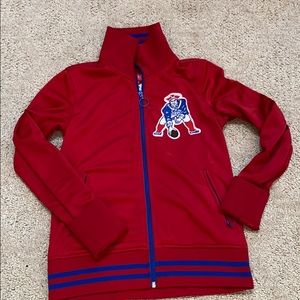 Red “Throwback” Patriots Zip-Up Sweatshirt